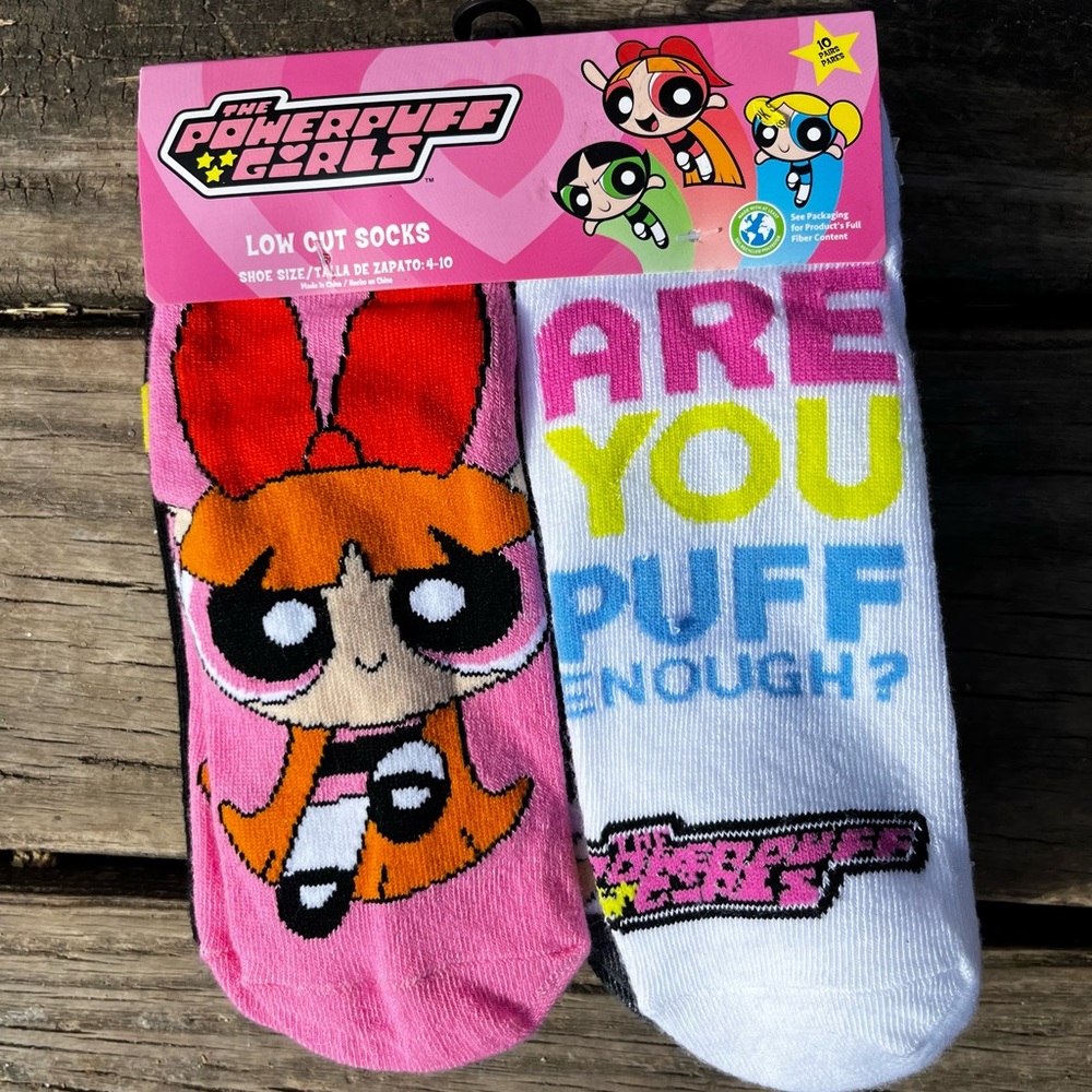 NEW POWER PUFF GIRLS WOMENS LOW CUT SOCKS FITS SIZES 4-10 PACK OF 10 PAIRS